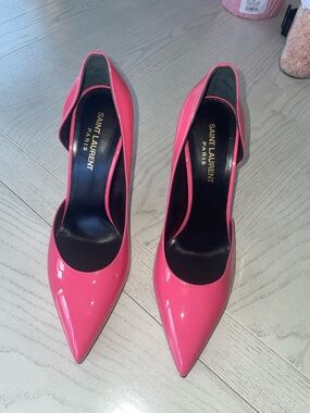 Saint Laurent Hot Pink Patent Pointed Pumps